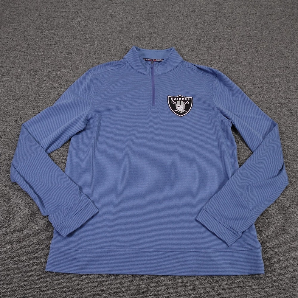 Las Vegas Raiders Shirt Mens Medium Blue NFL Football Southern Tide Quarter Zip